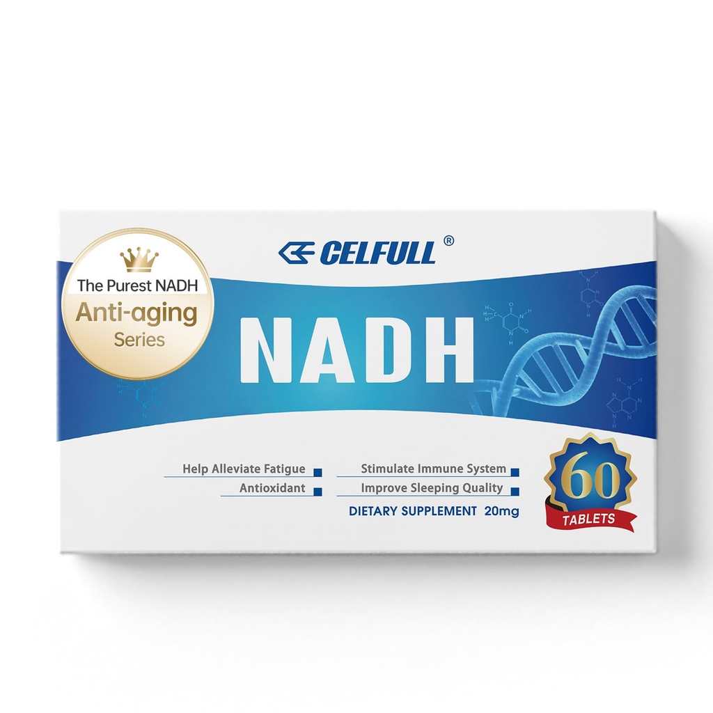 CELFULL NADH Supplement 40mg Enchance NMN Alternative NAD+ Supplement for Immune Support Anti-Aging Boost Brain Cognition & Chronic Fatigue Supplements