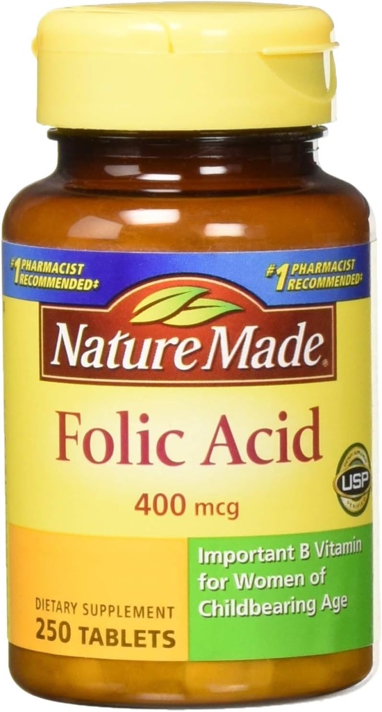 Nature Made Folic Acid (400 mcg) Δισκία, 250 Count, Συσκευασία των 2
