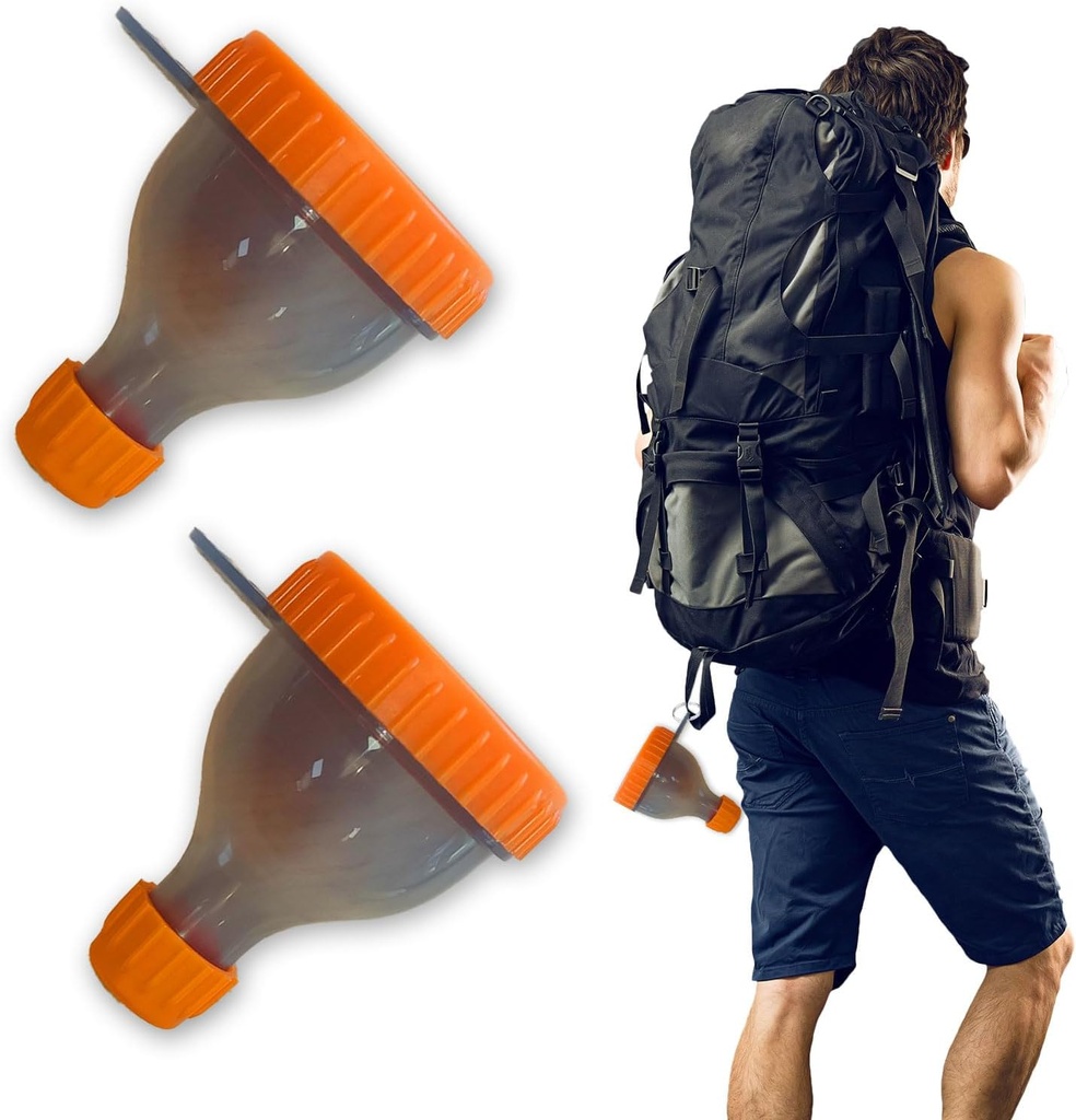2Pack Protein Powder Container to go Portable Supplement Funnels for Filling Bottles with Protein Powder Compartment Pill Storage, Great for Workout, Travel, to-Go, Fitness(Orange