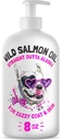 Wild Alaska Salmon Oil for Dogs & Cats - Καθαρό ψάρι Ωμέγα 3 6 9 Υγρό EPA DHA λιπαρά οξέα - Skin & Coat συμπλήρωμα - Υποστηρίζει κοινή λειτουργία, εγκέφαλος, μάτια, ανοσοποιητικός & καρδιά υγεία - Made in USA 8 oz