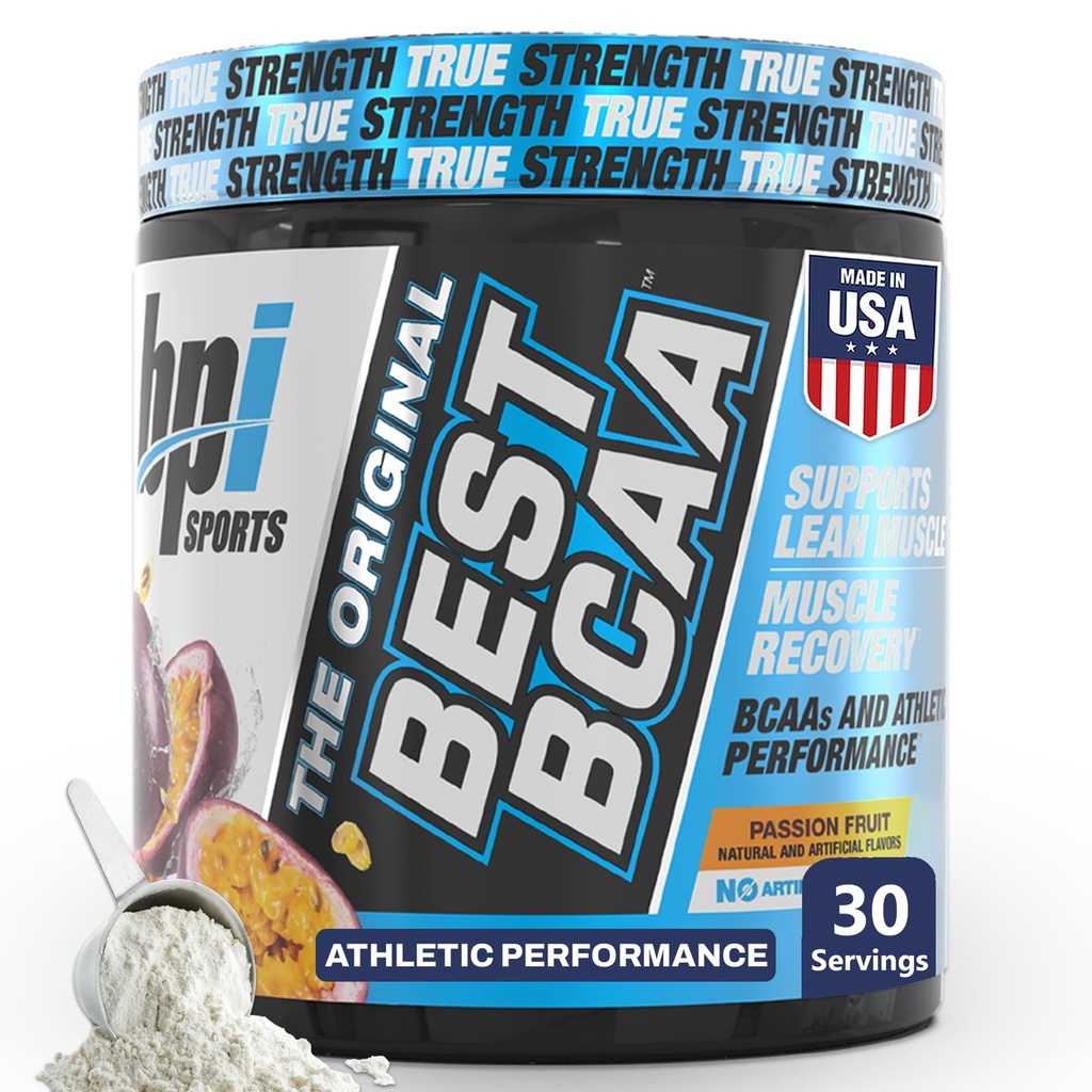 BPI Sports Best BCAA Powder - Muscle Recovery Support - Branched Chain Amino Acids | Building Blocks of Protein and Muscle - Post Workout Recovery - Hydration - Passion Fruit
