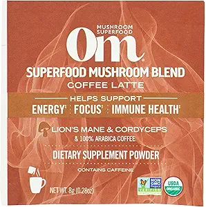 Om Mushroom Superfood Βιολογικό Μανιτάρι Powered Coffee Latte Blend, 0,28 OZ