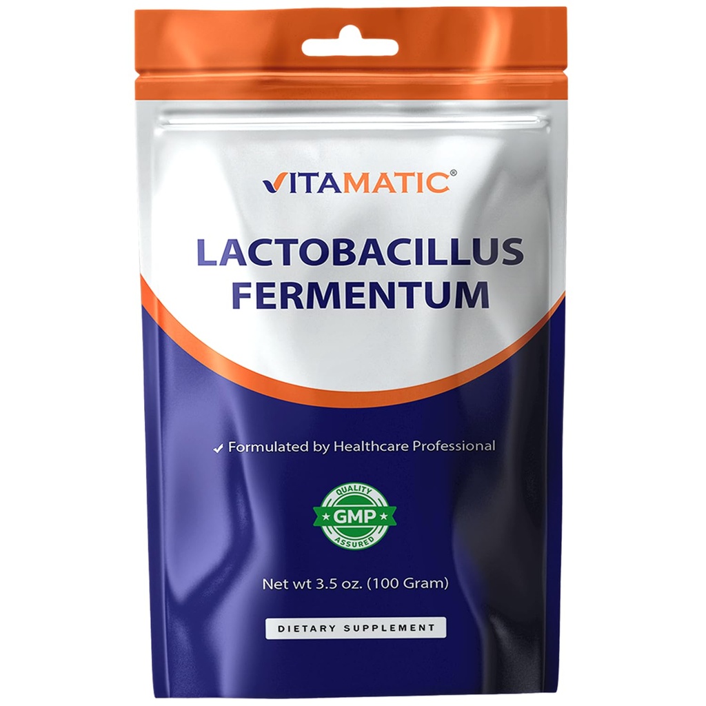 Vitamatic Lactobacillus Fermentum Probiotic Powder - Digestive Health Support - 100 Gram (3, 5 OZ) - 100 Services