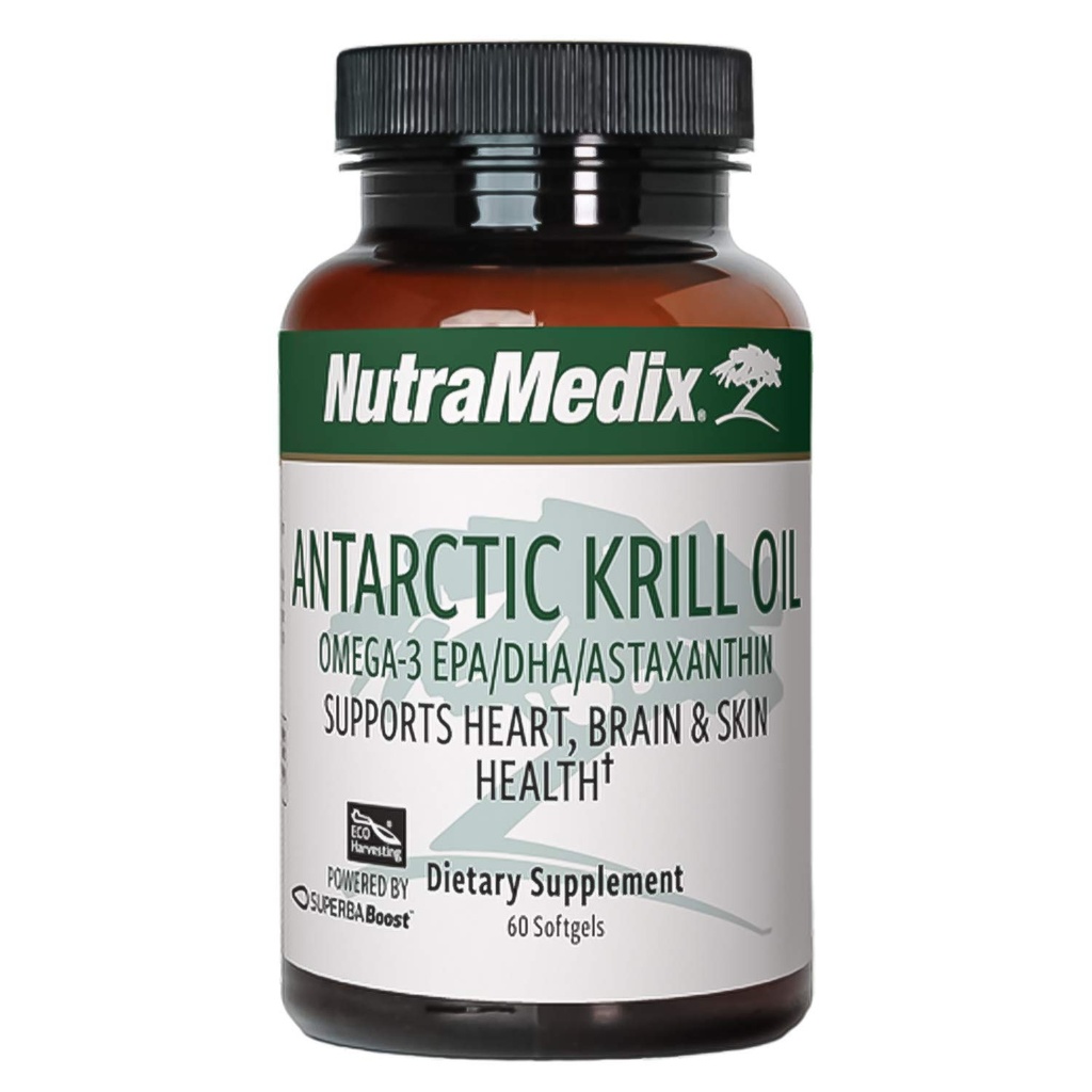 NutraMedix Ανταρκτική Krll Oil 500mg - Συμπλήρωμα ιχθυελαίου - Ωμέγα-3s (EPA & DHA) + Ασταξανθίνη - Κόκκινο Krill συμπλήρωμα για την κοινή, ανοσοποιητική, καρδιά, συκώτι & υποστήριξη του εγκεφάλου (60 Softgels)