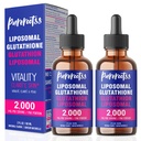 Liposomal Glutathione Liquid Supplement (Pack of 2), 98% Απορρόφηση, με Βιταμίνη C, L- Γλουταθειόνη, 2 Fl Oz ανά φιάλη