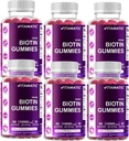 Vitamatic Biotin Gummies 10.000 mcg για ισχυρότερα μαλλιά, δέρμα & νύχια - 60 Vegan Gummies - Επίσης ονομάζεται βιταμίνη B7 (6 μπουκάλια)