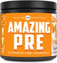 Amazing Nutrition Amazing PRE | Ultimate Pre-Workout Supplement | 30 Servings Powder | 2.5 Grams BCAA Per Serving (30 Servings, Natural Orange)