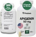 PRISTINE'S Apigenin 50mg 300 Ημέρα συμπλήρωμα προσφοράς για κάψουλες ύπνου - Prostate συμπλήρωμα υποστήριξης βρέθηκε σε σκόνη χαμομήλι για χαλάρωση, υγιή γήρανση, εγκεφαλική & καρδιακή υγεία, & ασυλία