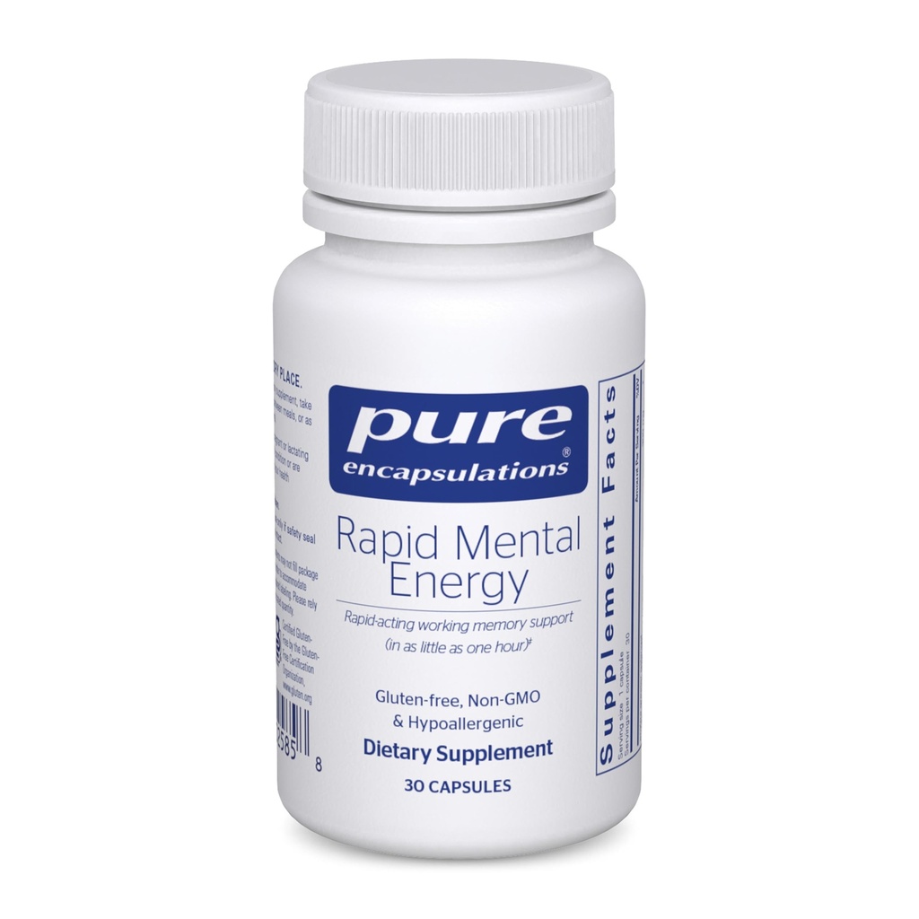 Pure Encapsulations Rapid Mental Energy - Vegan Memory Supplement to Support Brain Health - Ginkgo Biloba Extract, Alpinia Galanga & American Ginseng Extract - Non-GMO & Gluten-Free - 30 Capsules