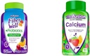 Vitafusion Fiber Well Probiotics Gummies Ενήλικες 60 Count & Calcium Gummy Βιταμίνες Οστέινα Δόντια Υποστήριξη Κρέμα φρούτων Γεύση 100 Count