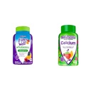 Vitafusion Fiber Well Probiotics Gummies Ενήλικες 60 Count & Calcium Gummy Βιταμίνες Οστέινα Δόντια Υποστήριξη Κρέμα φρούτων Γεύση 100 Count