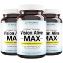 Holistic Health Labs Vision Alive Max με 8 φυσικά συστατικά Lutemax® 2020, bilberries, βατόμουρα, c3g από Black Currant, Maqui Berry, Saffron, και Ασταξανθίνη (30 Count (Pack of 3))