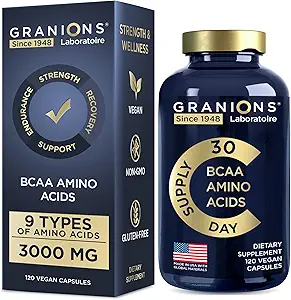 Essential Amino Acids Supplement for Men & Women - All 9 BCAAs EAA Supplements Formula - Leucine Amino Acid, Lysine, Tryptophan, Advanced Amino Complex - 120 Vegan Capsules
