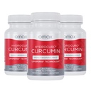 Omax3 HydroCurc Turmeric Curcumin Softgels, Πολύ βιοδιαθέσιμο νανοσωματίδιο πετρελαίου MCT για τη δύναμη και την απορρόφηση, κοινή υγεία, 180 Softgels (3 Pack)