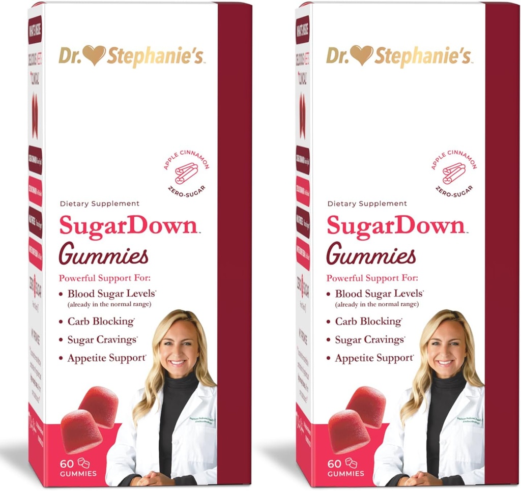 Dr. Stephanie’s SugarDown Gummies – 2 Pack - Ceylon & Cassia Cinnamon Supplement