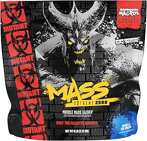 Μάζα Mutant Extreme Gainer – Whey Protein Powder – Κατασκευάστηκε μυϊκό μέγεθος και δύναμη – Υψηλή πυκνότητα καθαρό θερμίδες (Vanilla Ice Cream, 6 lbs)