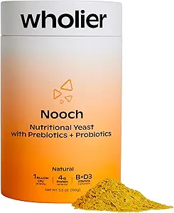 wonier Nutritional Yeast Flakes with Prebiotics & Probiotics for Gut Health. Μεθυλοκοβαλαμίνη Βιταμίνη Β12 & Βιταμίνη D3. Vegan Cheesy Processing. (5.3 oz.) (Φυσικά)