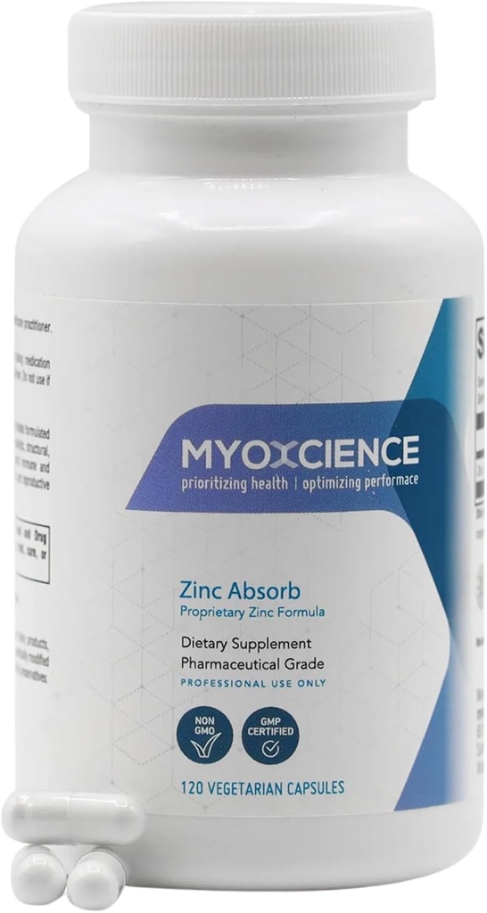 MYOXCIENCE Zinc Absorb | Proprietary Zinc Formula (120 Vegetarian Capsules)