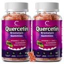 Quercetin Gummies - Quercetin με Bromelain, Βιταμίνη C, Ψευδάργυρος & Elderberry, Extra Strength ανοσοποιητικό σύστημα Booster, Lung συμπλήρωμα υποστήριξης για ενήλικες παιδιά - 60 Quercetin Gummies (2 Pack)