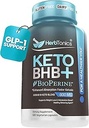 Herbtonics Keto BHB + BioPerine Keto Pills – Exogenous Ketones for Ketosis Support, Weight Management, GLP‑1 Support, Energy & Mental Focus, Vegan Friendly Non‑GMO Formula. 60 Vegan Capsules