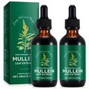 Mullein Drops for Lungs 4 Fl Oz - Mullein Leaf Extract for Lungs with Chlorophyl - Φυσικό συμπλήρωμα βοτάνων για τον καθαρισμό πνεύμονα, αναπνευστική υποστήριξη, ενισχύει την ανοσία, Digestive Wellness