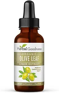 Βότανο Καλής Κατάστασης εκχύλισμα Olive Leaf Liquid 1oz - για ανοσοενισχυτικό, Καδιοαγγειακή Υποστήριξη, Γνωστική Ευζωία, Βελτιωμένη Υγεία του δέρματος και Πεπτικό Άνεση με Αντιοξειδωτικά - 1 Φιάλη