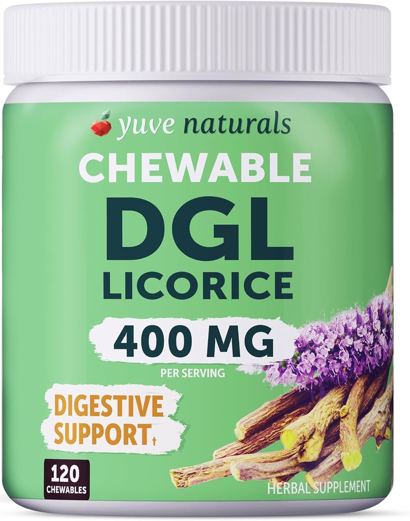 Μασώμενα δισκία DGL Licorice DGL 4000 mg – Στομάχι, κόκκαλο και ενδοκρινική ανακούφιση – Φυσικό οξύ Relux Formula – 10:1 Απολυκυρριζωμένο εκχύλισμα ρίζας Licorice – 120 Μασώμενα