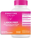 Pink Stork Labor Prep Sup – Evening Primrose Oil & Red Raspberry Leaf για τρίτο Trimester, Gentle Labor & Postpartum Υποστήριξη, Εγκυμοσύνη & Θηλασμός Ασφαλής, 60 Vegan Κάψουλες