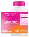 Pink Stork Labor Prep Sup – Evening Primrose Oil & Red Raspberry Leaf για τρίτο Trimester, Gentle Labor & Postpartum Υποστήριξη, Εγκυμοσύνη & Θηλασμός Ασφαλής, 60 Vegan Κάψουλες