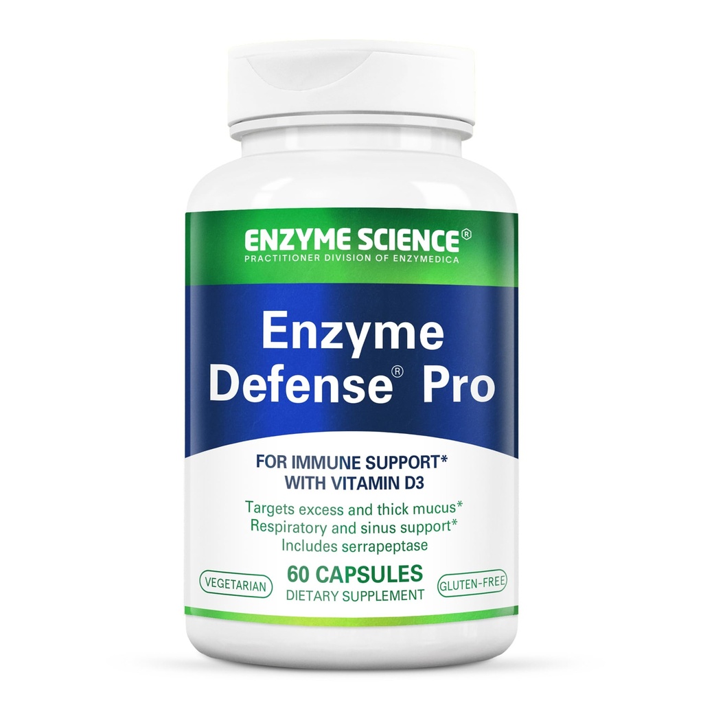 Enzyme Science Enzyme Defense Pro, 60 Κάψουλες– Συμπλήρωμα υποστήριξης ανοσίας – Formated with Vitamin D3, L-Lysine, Calcium, and Protease– Enzyme Digestion Support –Immune System