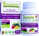 7 σε 1 Elderberry με ZINC, Βιταμίνη C, Βιταμίνη D, Echinacea, Ginger & Indian Gooseberry (Άμλα). Premium κάψουλες Elderberry 90 ct, όλα φυσικά, μη GMO, Vegan, χωρίς σκόνη ρυζιού, χωρίς γλουτένη