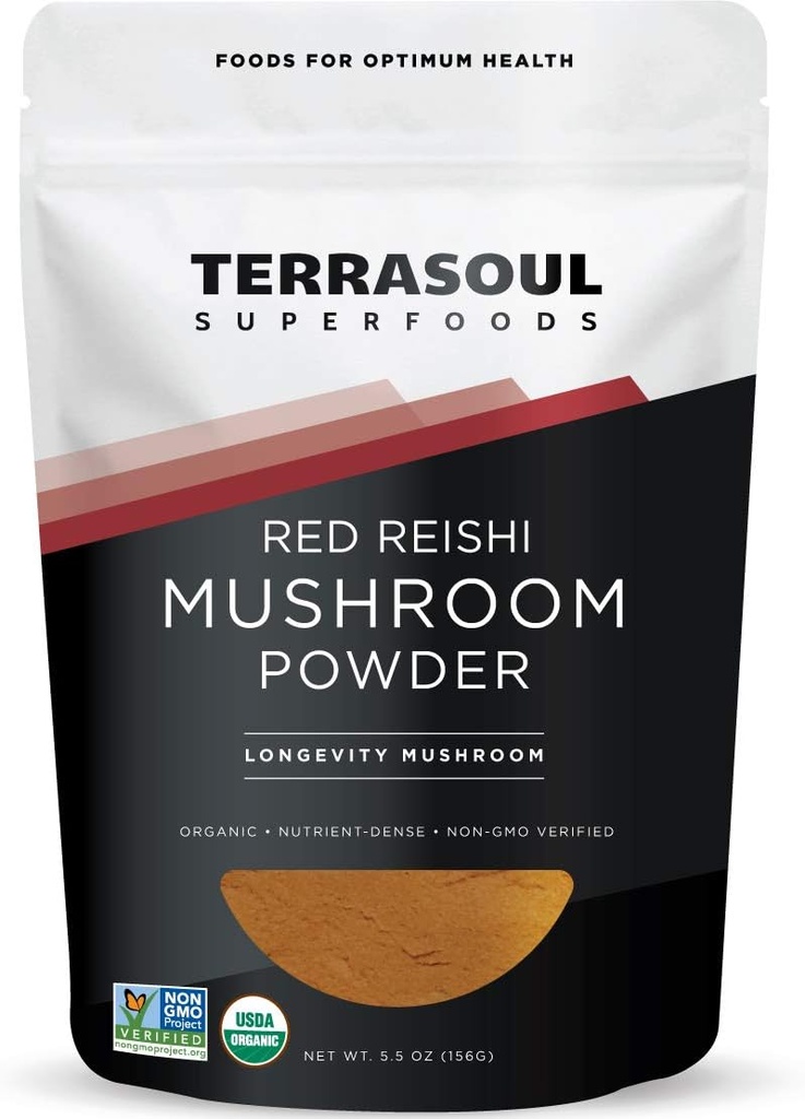 Terrasoul Superfoods Organic Reishi Mushroom Powder (4:1 Extract), 5.5 Oz, ανοσοποιητική υποστήριξη, ανακούφιση από το στρες, καλύτερος ύπνος, Αγκαλιάστε τη δύναμη των προσαρμογόνων μανιτάρια