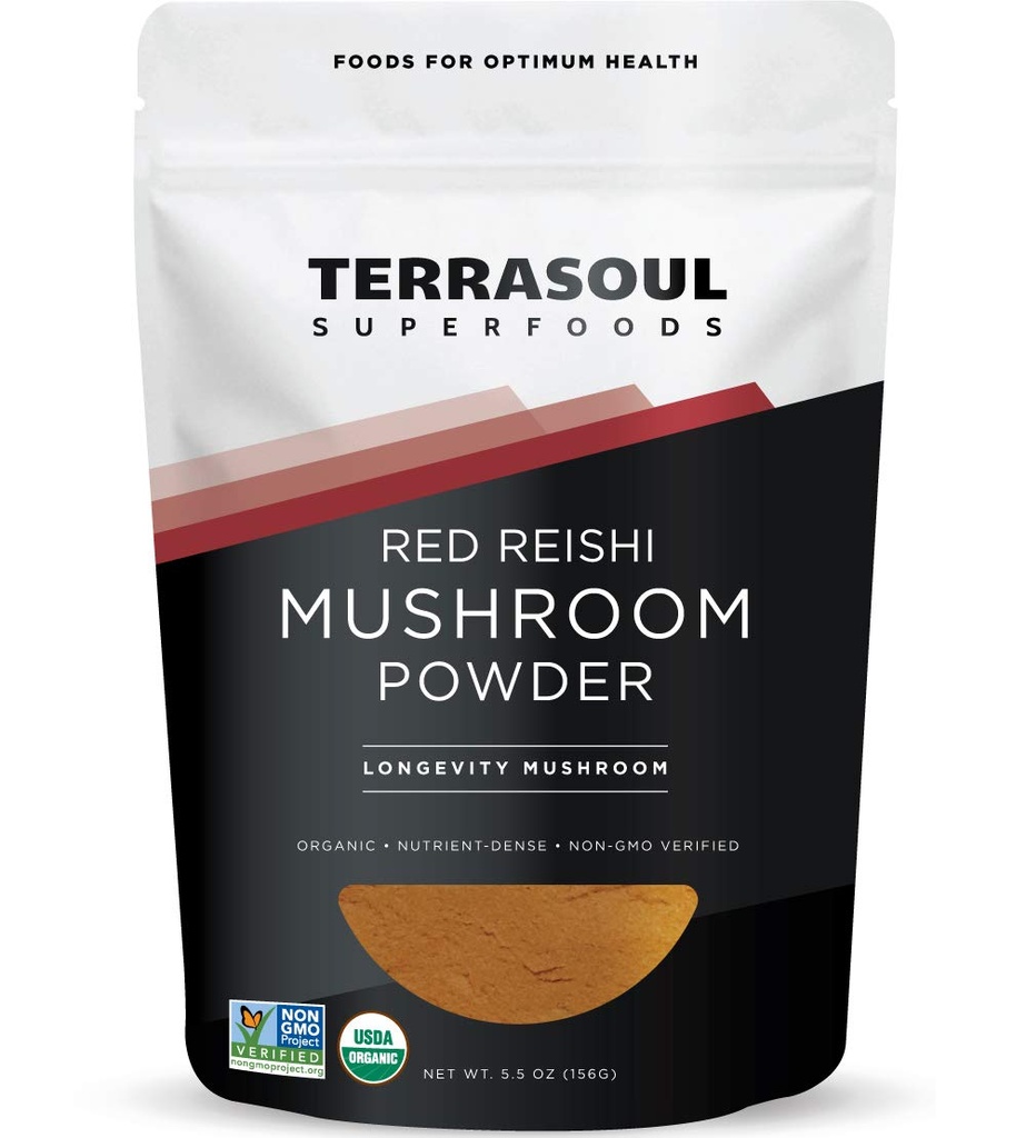 Terrasoul Superfoods Organic Reishi Mushroom Powder (4:1 Extract), 5.5 Oz, Immune Support, Stress Relief, Better Sleep, Embrace the Power of Adaptogenic Mushrooms