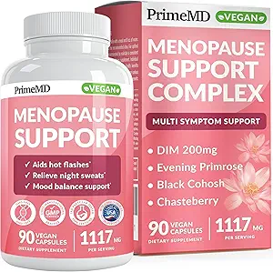 20-in-1 Menopause Supplements for Women - DIM and Estrogen Supplement for Menopause Relief and Hot Flashes with Black Cohosh, Evening Primrose, and Chasteberry (90 ct, 45 Servings)