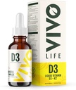 Vivo Life - Vitamin D3 K2, 50ml Σταγόνες Υγρού Συγκροτήματος, 2000iu D3, Vegan Health Supplement for Men and Women, 100 Servings