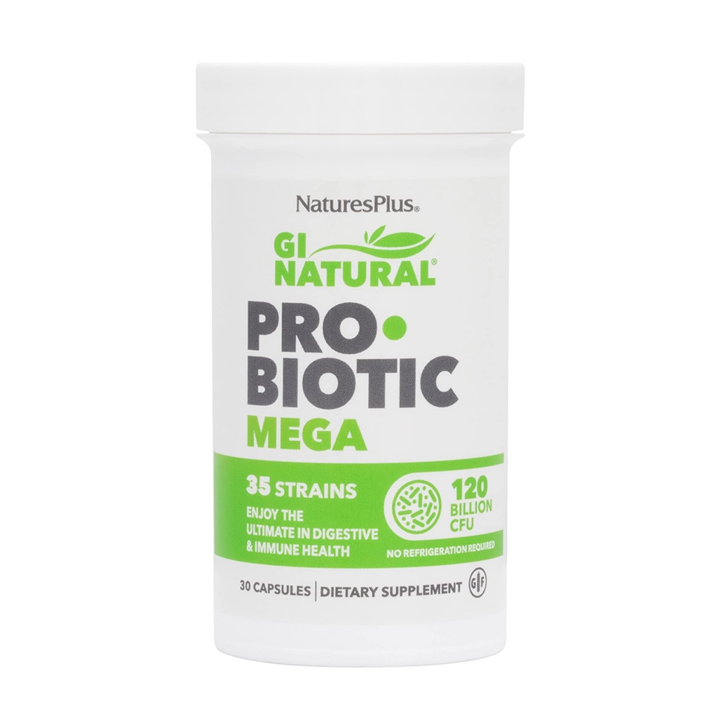 NaturesPlus GI Natural Probiotic Mega - 30 Κάψουλες - Digestive & Immune Health - Χωρίς γλουτένη - 30 Σερβιέτες