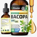 BIO KRAUTER Bakopa Monnieri Drops - Συμπληρώματα Brahmi υποστήριξης - Υγρά συμπληρώματα Bacopa - Αλκοόλ & Χωρίς ζάχαρη - Vegan 2 Fl.Oz.