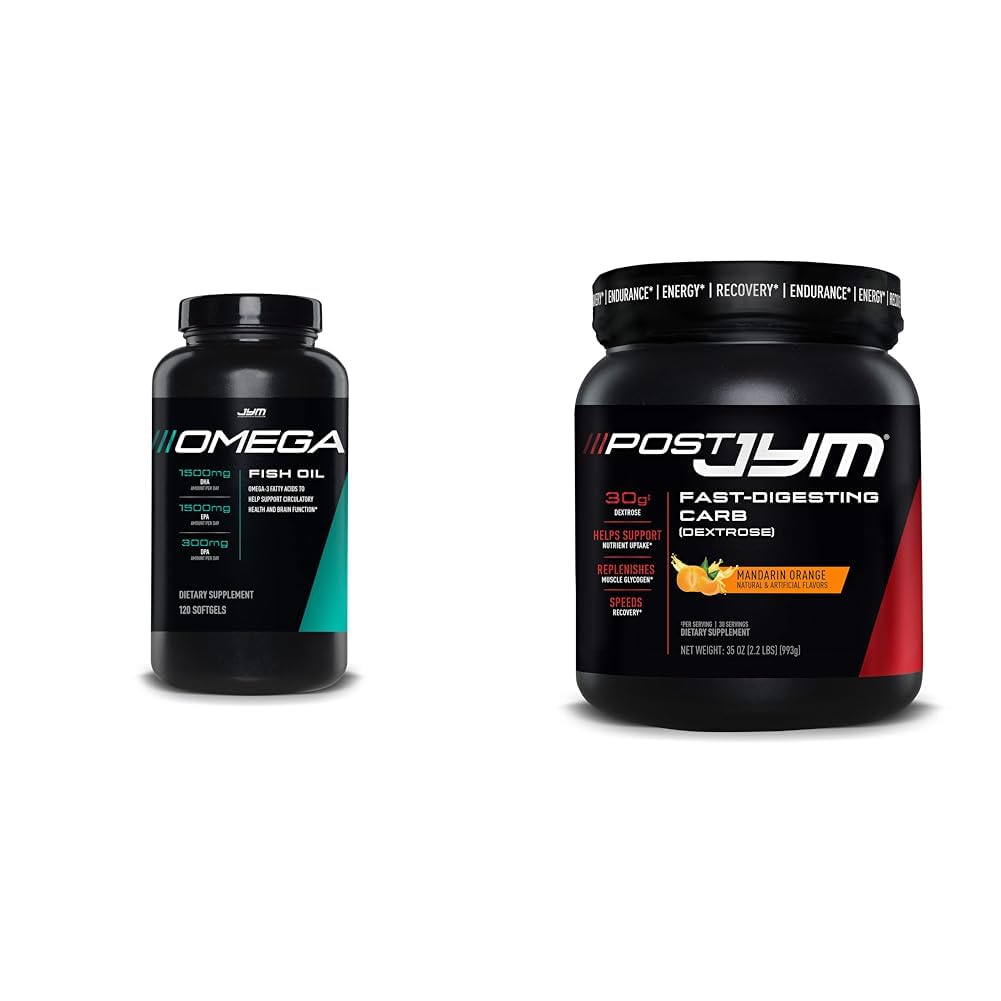 Omega JYM Fish Oil 2800mg & Post JYM Fast Carbs για την ανάπτυξη των μυών & την αποκατάσταση