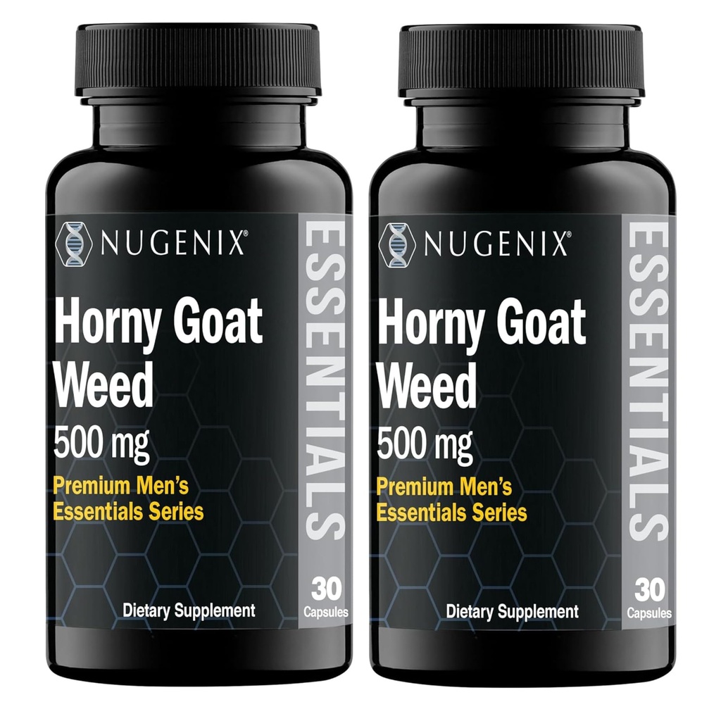 Nugenix Essentials Horny Goat Weed for Men, Epimedium Extract, 60 Capsules | Male Vitality and Wellness