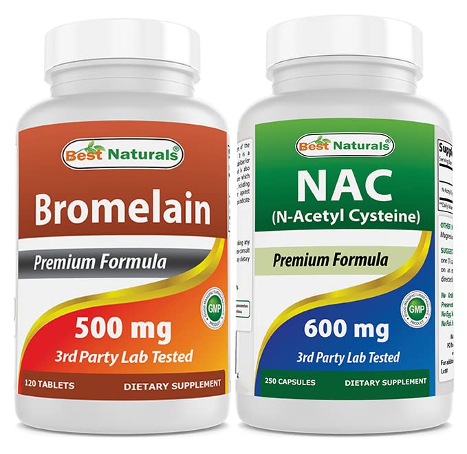 Best Naturals Bromelain 500 mg & NAC 600 mg