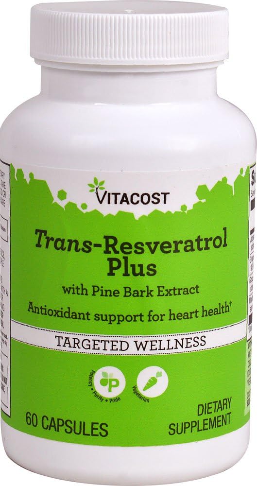 Vitacost Trans-Reεσβερατρόλη Plus -- 60 κάψουλες χορτοφάγων
