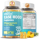 Χωρίς ζάχαρη Μαγνήσιο Γλυκινικό Gummies 400mg με Ashwagandha, B1, B3, Rhodiola Rosea & Saffron για την υποστήριξη Ξεκούραση, Mood & Calm Magnesium Gummies για ενήλικες, Chewable Magnesium Supplement, Vegan, 120Ct