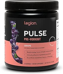 LEGION- Όλα τα φυσικά Nitric Oxide Preworkout ποτό για την ενίσχυση της ενέργειας, Createine Δωρεάν, φυσικά γλυκασμένη, Beta Alanine, Κιτρουλίνη, Alpha GPC (Σταφίδα)