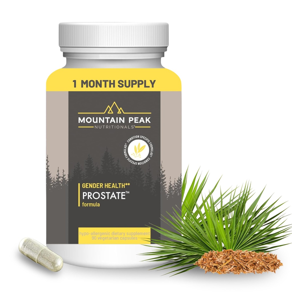 Mountain Peak Nutritionals Prostate Supplement - Supports Bladder Function & Metabolism - Prostate Support Supplement for Men with Saw Palmetto Extract, Pygeum (90 Vegetarian Capsules)