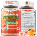 Liposomal Vitamin C 1000mg Gummies for Adults - Βιταμίνη C Chewable 1500mg with 8mg Iron, Zinc & Elderberry - Immune Support, Immune Booster Supplement - for Energy, Collagen Booster, 1Pack Sugar Free