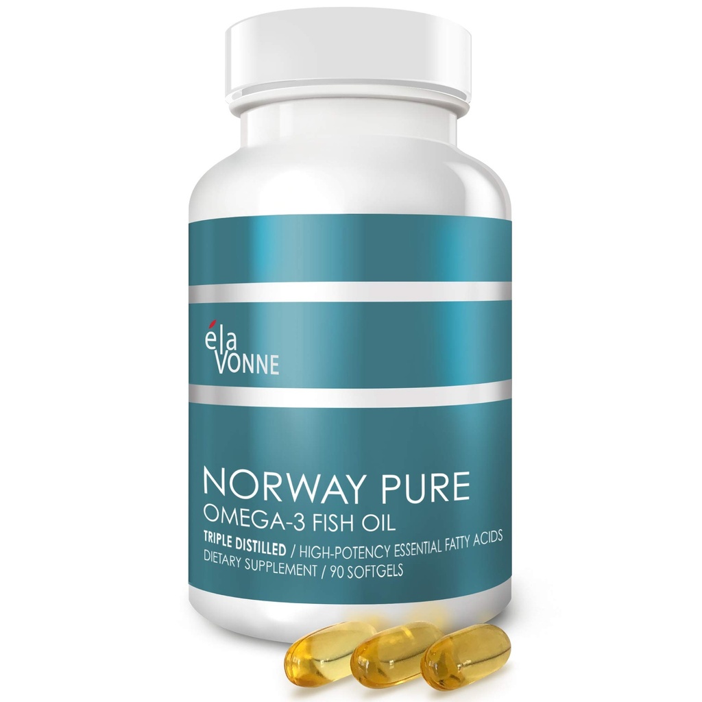 Νορβηγία Pure Omega-3 Fish Oil Softgels 2.400mg (90ct) - 4X συμπυκνωμένη EPA & DHA, τριπλή απόσταξη, Burpless, Wild Caught, δέρμα & μαλλιά, αρθρώσεις, καρδιά υγεία