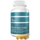 Norway Pure Omega-3 Fish Oil Softgels 2,400mg (90ct) - 4X Concentrated EPA & DHA, Triple Distilled, Burpless, Wild Caught, Skin & Hair, Joints, Heart Health