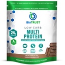 BioTrust χαμηλή σκόνη πρωτεΐνης υδατανθράκων – Delicious Whey & Casein Blend από Grass-Fed ορμονών Δωρεάν αγελάδων – Μη ΓΤΟ, Χωρίς γλουτένη (Chocolate)