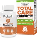 Probulin Σύνολο Φροντίδας Προβιοτικό συμπλήρωμα, Καθημερινή Gut, Digestive, και ανοσοποιητική υγεία Probiotics Κάψουλες για άνδρες και γυναίκες, 20 δισεκατομμύρια CFU, Vegan, 30 Count Bottle
