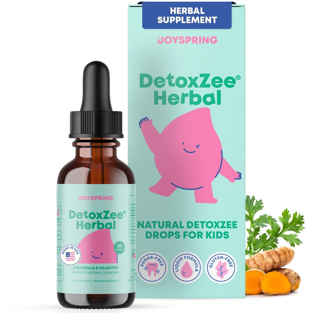 JoySpring Herbal Detox για παιδιά – Cilantro Extract Cleanse για να υποστηρίξει την ομιλία και να βελτιώσει τη συμπεριφορά – Natural Detox με Cilantro - 1 fl oz (30 υπηρεσίες)